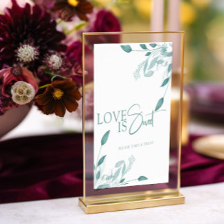 Poster Casamento Floral Azul Poeirento Elegante Eucalipto