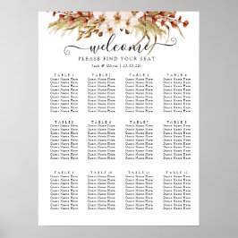 Poster Casamento floral Bohemian Chic Terra Cotta