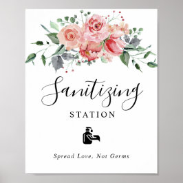 Poster Casamento Floral Cor-de-Rosa Esmagadora