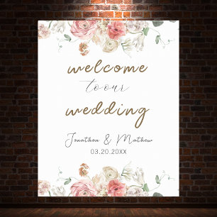 Poster Casamento Floral de Aquarela de Jardim de Verão