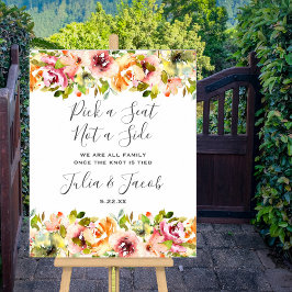 Poster Casamento Floral de Aquarela de Jardim de Verão