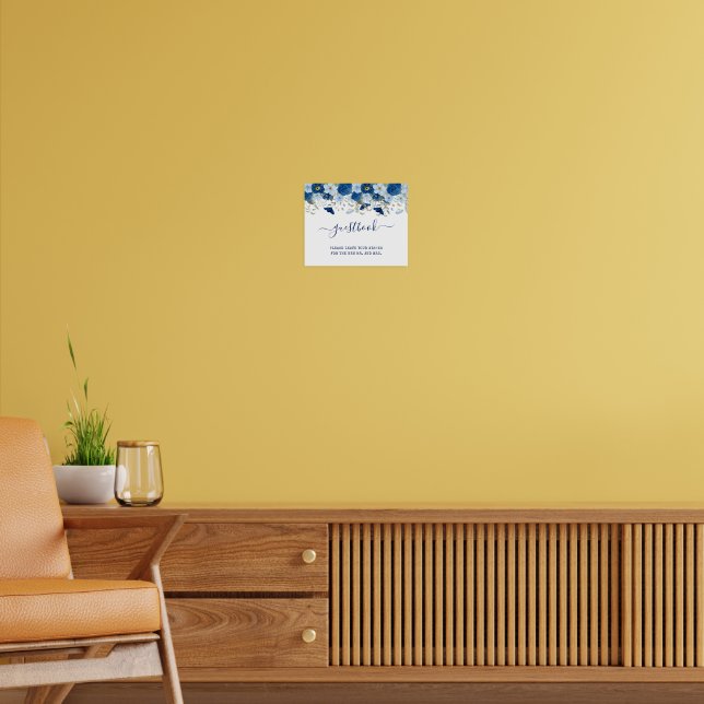 Poster Casamento floral de cor azul-víbora (Sala de Estar 2)