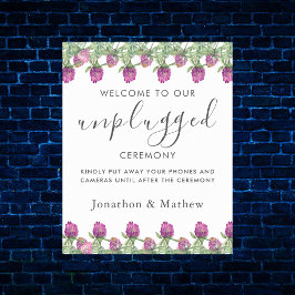 Poster Casamento Floral de Selva Selvagem de Verão Descon