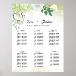 Poster Casamento Floral White Rose Green e White