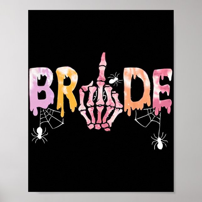 Poster Casamento Gótico Noiva Esqueleto de Halloween Assu (Frente)