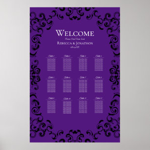 Poster Casamento Gótico Púrpura e Negra