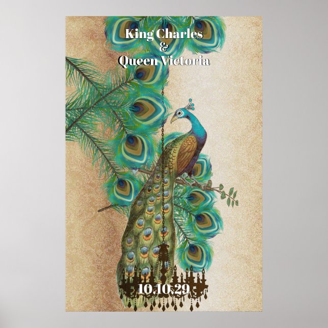 Póster Casamento Medieval Renascentista Pavão  (Frente)