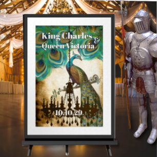 Póster Casamento Medieval Renascentista Pavão 