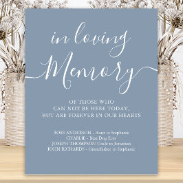 Poster Casamento Memorial Azul Empoeirado Em Memória Amor