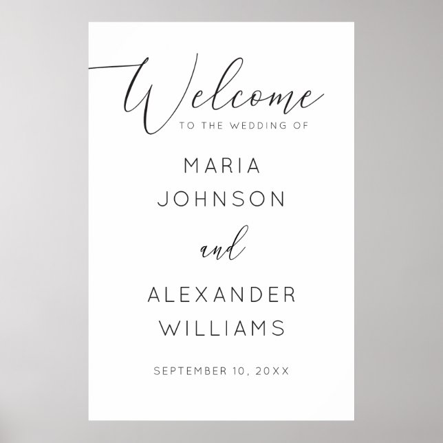 Poster Casamento Minimalista | Boas-vindas ao Script Pret (Frente)