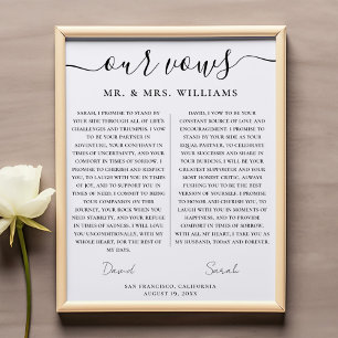 Poster Casamento minimalista com nossos votos com o rotei
