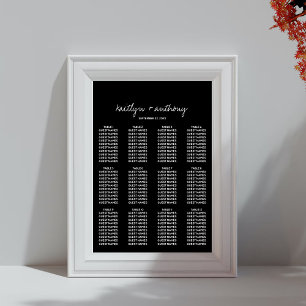 Poster Casamento Minimalista de Script Preto e Branco Mod