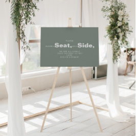 Poster Casamento Minimalista Verde Escolha um Assento Não