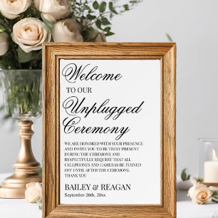 Poster Casamento mínimo de cerimônias brancas desconectad