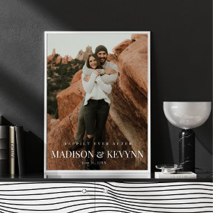 Poster Casamento Mínimo e Elegante do Monograma de Fotos