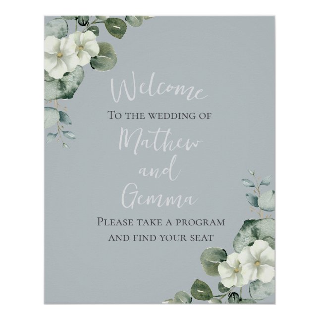 Póster Casamento moderno de Design de Eucalyptus (Frente)