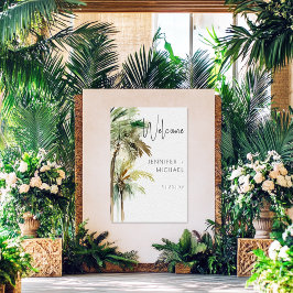 Poster Casamento Moderno de Palmeiras Tropicais