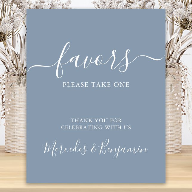 Poster Casamento Moderno Favorece Azul Posto Personalizad (Criador carregado)