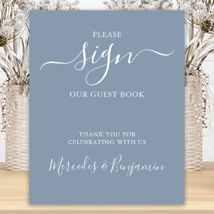 Poster Casamento Moderno Por Favor Assinar O Livro De Con