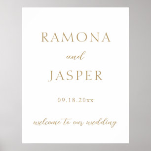 Poster Casamento Moderno Simples e Dourado