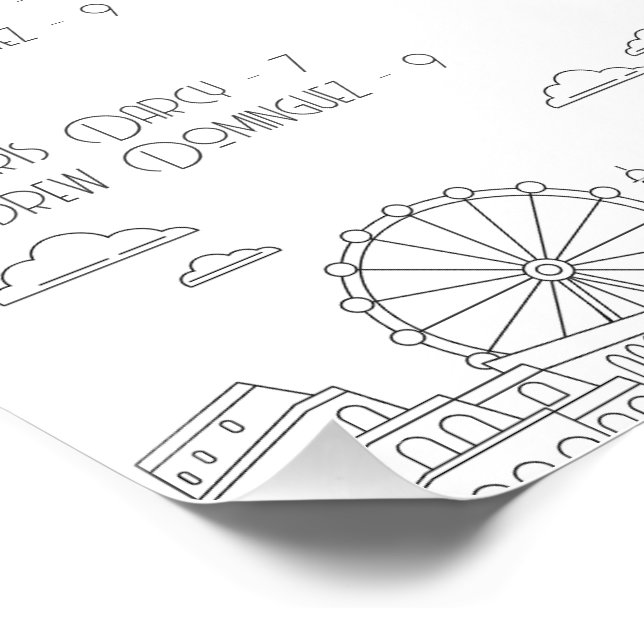 Póster Casamento mundial de tipologia de sete maravilhas (Canto)