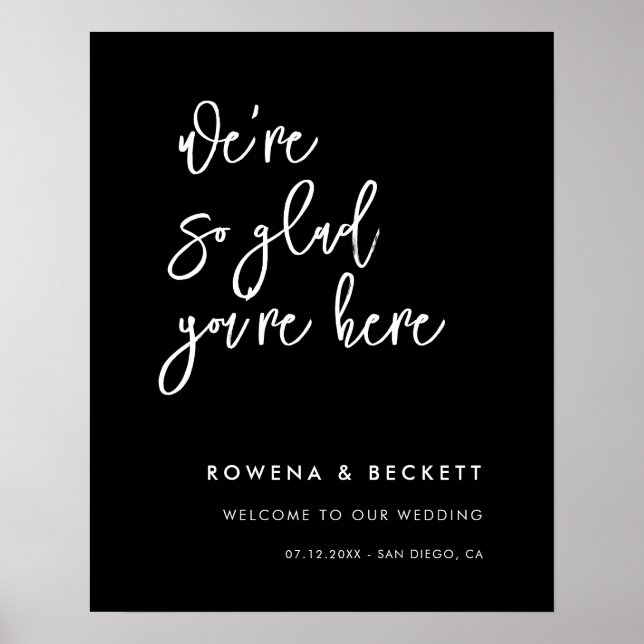 Poster Casamento negro contemporâneo Que bom que está aqu (Frente)