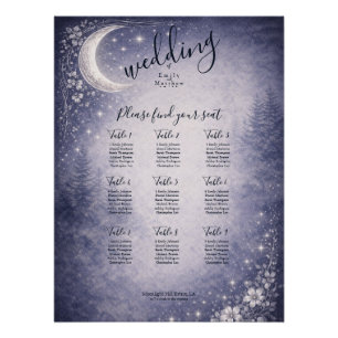 Póster Casamento no Bosque Enluarado Floresta Celestial