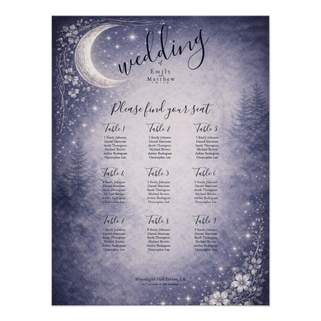 Póster Casamento no Bosque Enluarado Floresta Celestial (Frente)