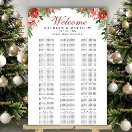 Poster Casamento no inverno Floral de Natal 18 Assento na