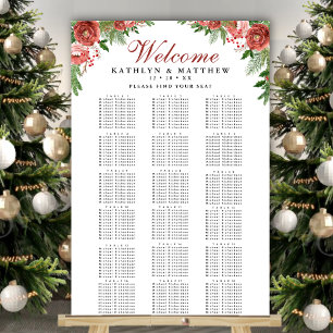 Poster Casamento no inverno Floral de Natal 18 Assento na