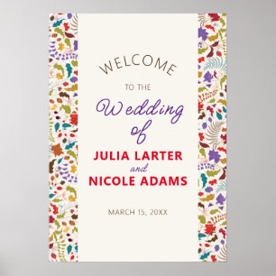 Poster Casamento no Jardim de Flores Exóticas Wild Rose W