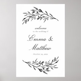 Poster Casamento no Prado com Estilo Preto e Branco Bem-v
