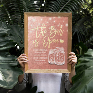 Poster Casamento O Bar está Aberto Menu de Bebidas Jarras