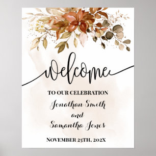 Poster Casamento outono de Cerimônia de Boas-vindas Autu