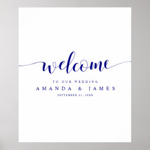 Poster Casamento outono de Marinho simples e moderno bem-