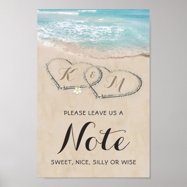 Poster Casamento Personalizado de Praia Tropical (Frente)