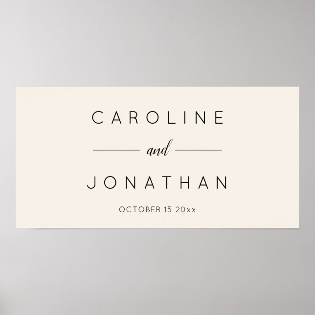 Poster Casamento Personalizado Script Minimalista Moderno (Frente)