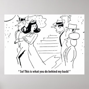 Poster Casamento Por Trás De Suas Costas, Humorístico