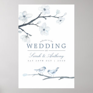 Poster Casamento Primavera Cerejeiras em Flor Bem-Vindo