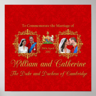 Póster Casamento real - William e Kate