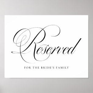 Poster Casamento Reservado de Script Flourish Preto