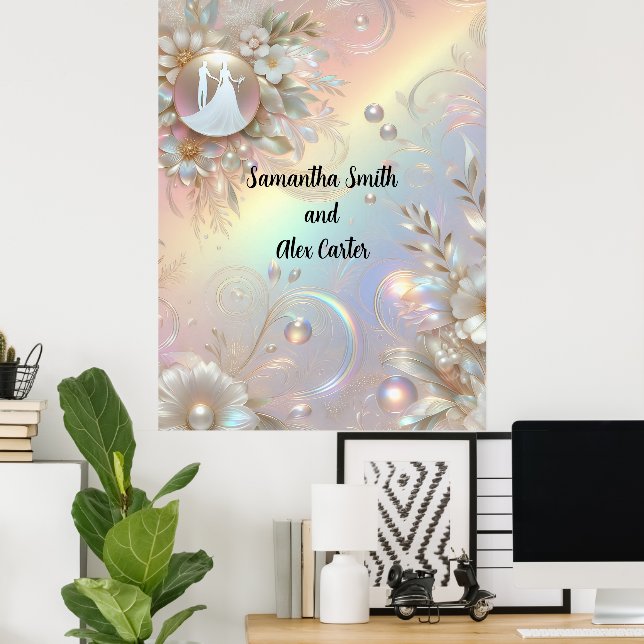 Poster Casamento Romântico de Casais (Escritório em casa)