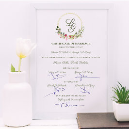 Poster Casamento Romântico - Terra Floral Vermelha e Rosa