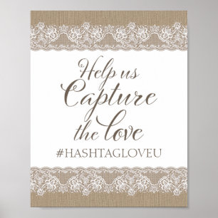 Poster Casamento Russo Burlap e Lace, Chá de panela