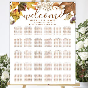 Poster Casamento Russo de Outono 30 Assentos de Mesa