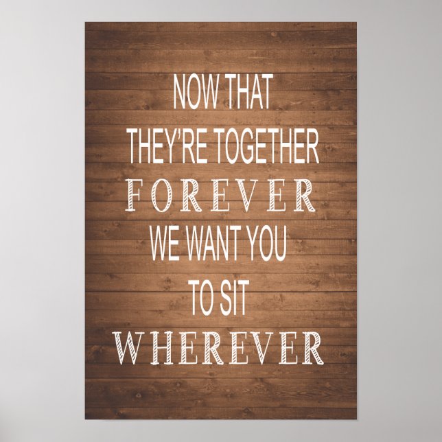 Poster Casamento russo | sinal de grãos de madeira | Sent (Frente)