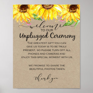 Poster Casamento sem pluga de girassol