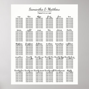 Póster Casamento simples & chique - 30 carta de