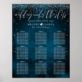POSTER CASAMENTO SOB O GRÁFICO DE BANCO DE ESTRELAS|COR D