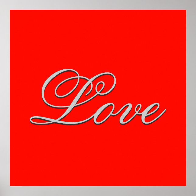 Poster Casamento sofisticado de Amor Vermelho (Frente)